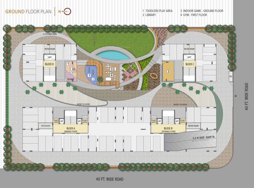 aalay Block A, Block B, Block C And Block D Cluster Plan for ground Floor