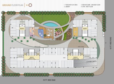 Block A, Block B, Block C And Block D Cluster Plan for ground Floor aalay Block A, Block B, Block C And Block D Cluster Plan for ground Floor