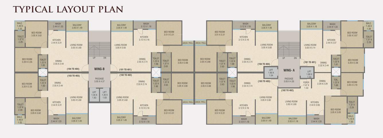  etihad towers Block A & B Cluster Plan from 1st to 4th Floor