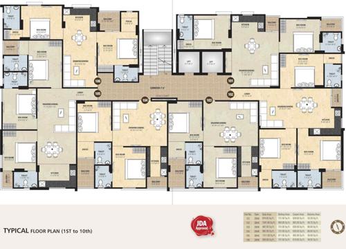  bhavyaa-green-zenith Bhavyaa Green Zenith Cluster Plan from 1st to 10th Floor