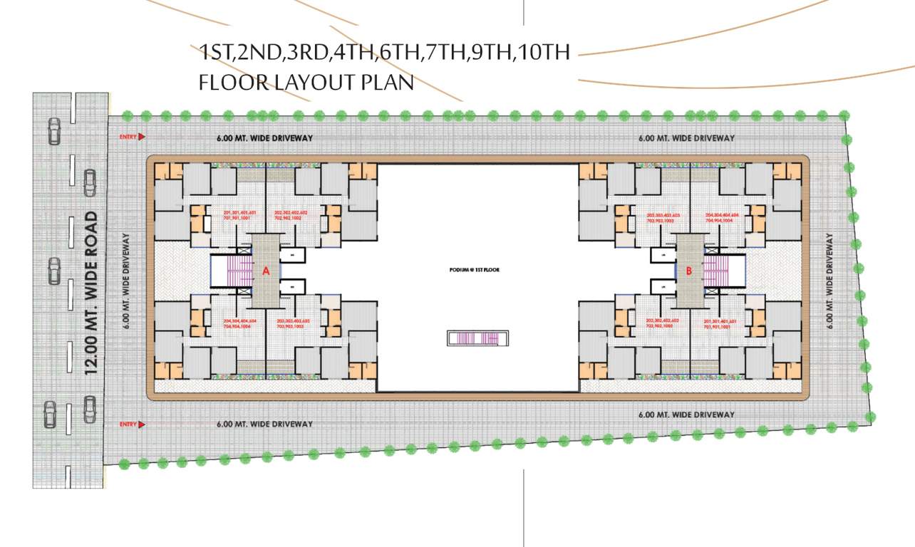  merriott hills Merriott Hills Cluster Plan for 1st to 4th, 6th, 7th, 9th &10th Floor