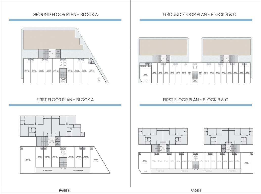  white pelican Block A, B And C Cluster Plan from ground to 1st Floor