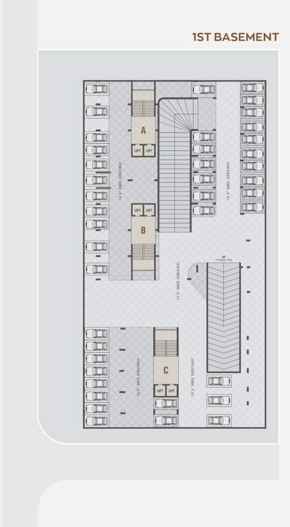  vaidehi shine Block A, Block B And Block C Cluster Plan for 1st Basement Floor