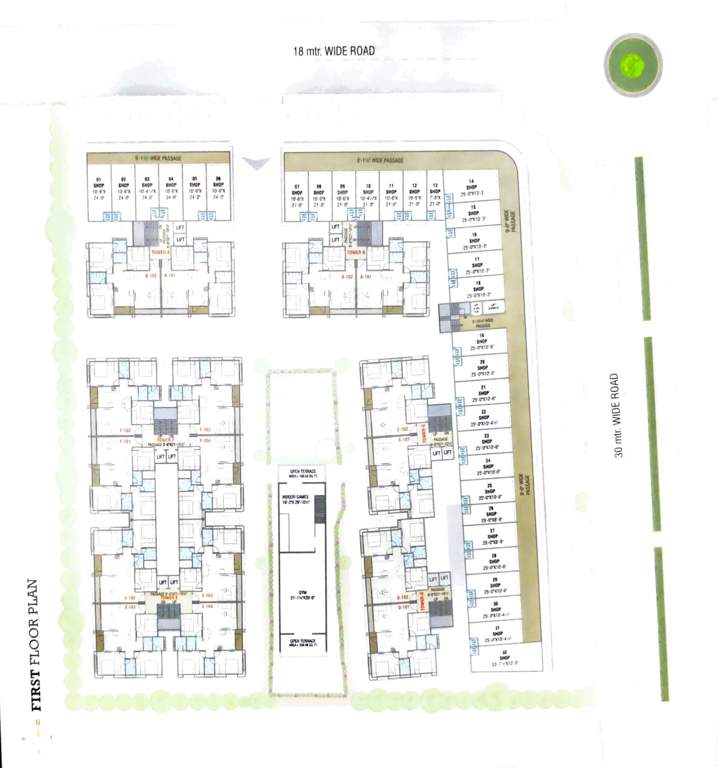 times square Tower A, B, C, D, E & F Cluster Plan for 1st Floor