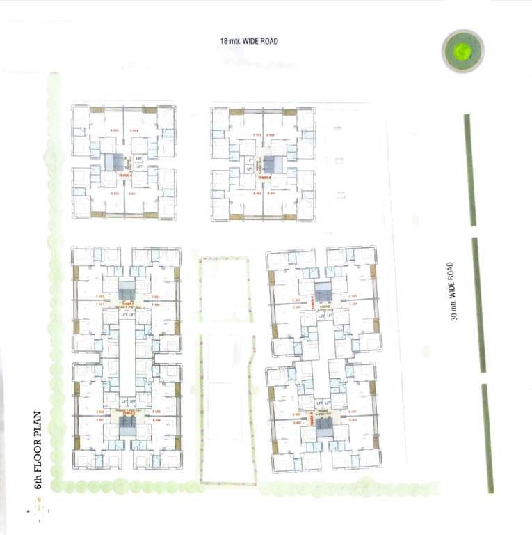 times square Tower A, B, C, D, E & F Cluster Plan for 6th Floor