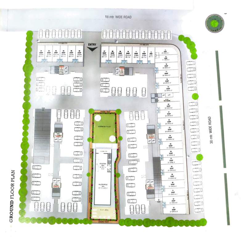 times square Tower A, B, C, D, E & F Cluster Plan for ground Floor