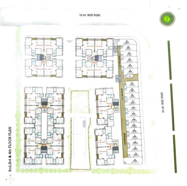  times-square Tower A, B, C, D, E & F Cluster Plan from 2nd to 4th Floor
