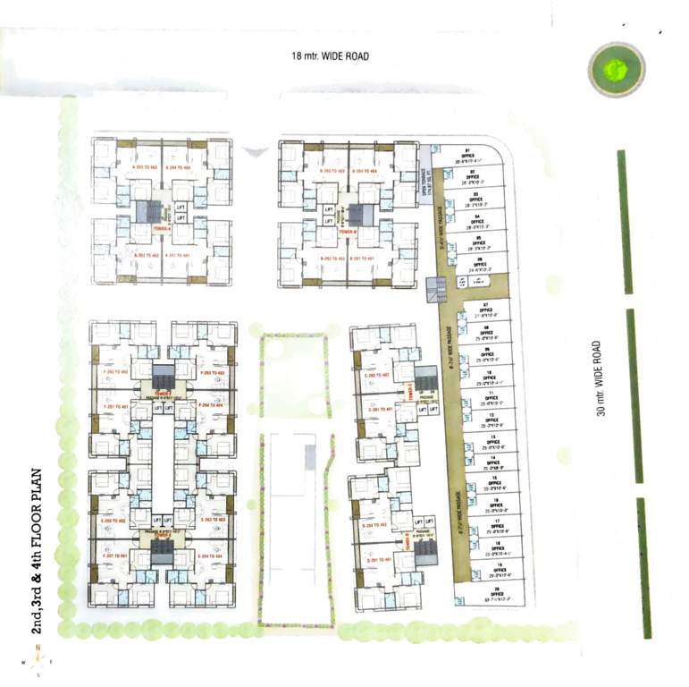 times square Tower A, B, C, D, E & F Cluster Plan from 2nd to 4th Floor