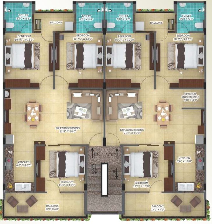  garden homes 2 Garden Homes Cluster Plan for Typical Floor
