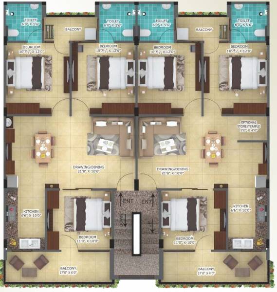 Garden Homes Cluster Plan for Typical Floor garden-homes-2 Garden Homes Cluster Plan for Typical Floor