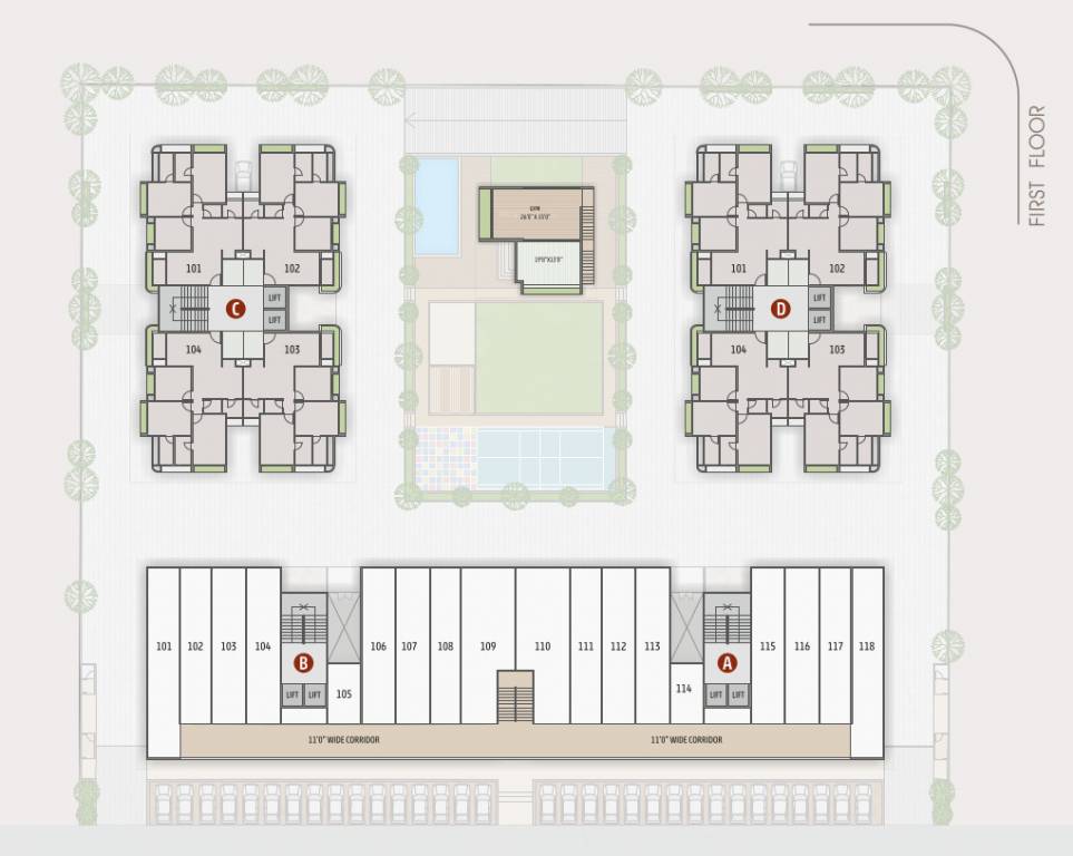  elenza greenfield Block A Cluster Plan