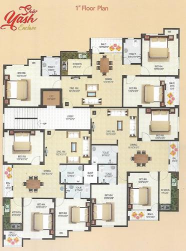  shiv-yash-enclave Shiv Yash Enclave Cluster Plan from 1st to 2nd Floor