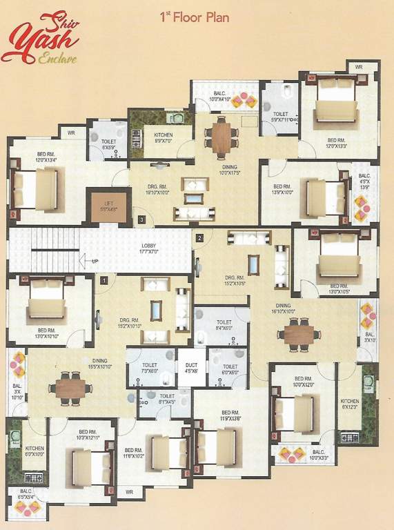  shiv yash enclave Shiv Yash Enclave Cluster Plan from 1st to 2nd Floor