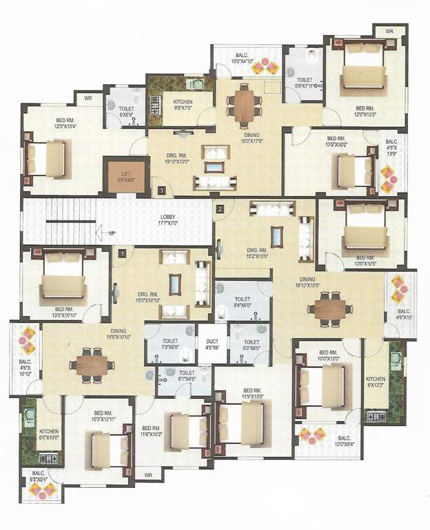  shiv yash enclave Shiv Yash Enclave Cluster Plan from 2nd to 3rd Floor