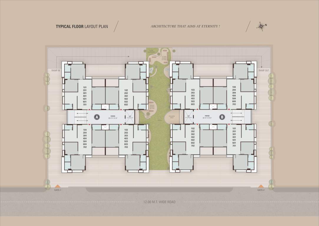  pious parisar Block A & B Cluster Plan from 1st to 7th Floor