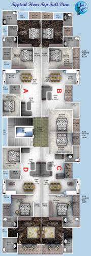  residency Srishti Residency Cluster Plan from 1st to 5th Floor