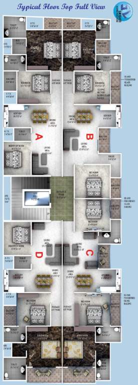  residency Srishti Residency Cluster Plan from 1st to 5th Floor
