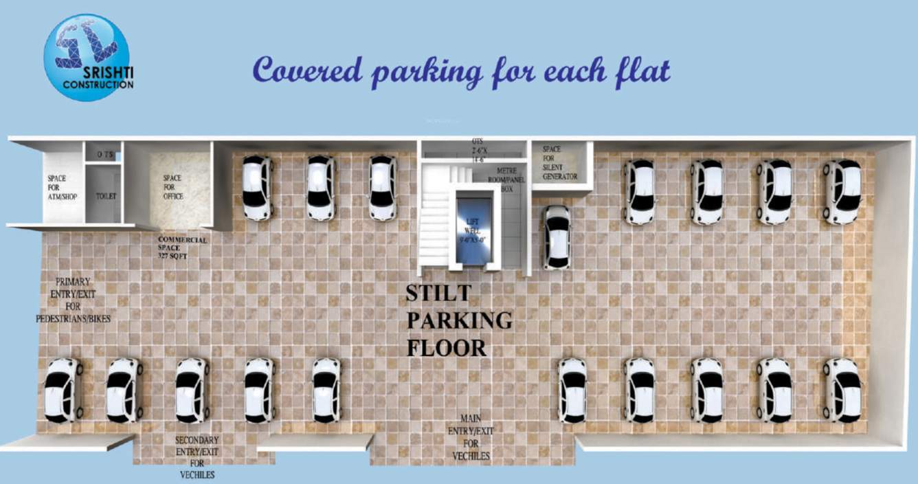  residency Srishti Residency Stilt Cluster Plan