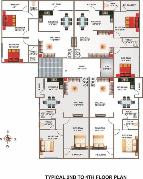  symphony Cluster Plan from 2nd to 4th Floor