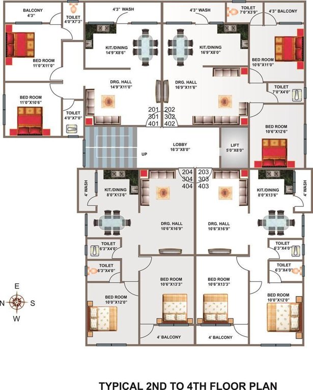 symphony Cluster Plan from 2nd to 4th Floor