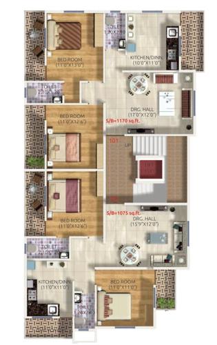  lichi-residency Tower 1 Cluster Plan from 1st to 4th Floor