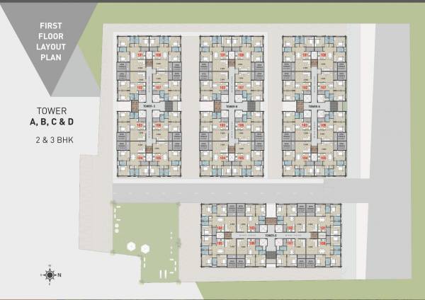  park Tower A,B,C,D Cluster Plan for 1st Floor