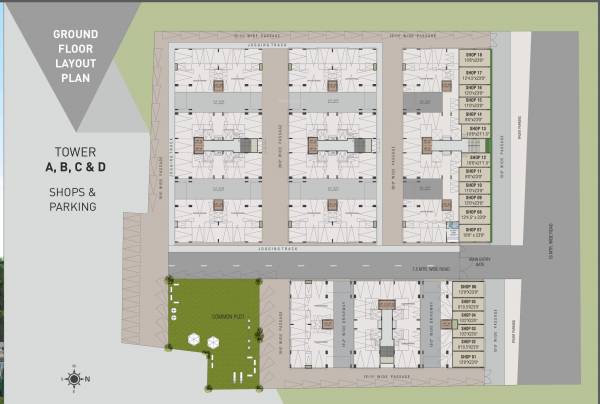  park Tower A,B,C,D Cluster Plan for ground Floor