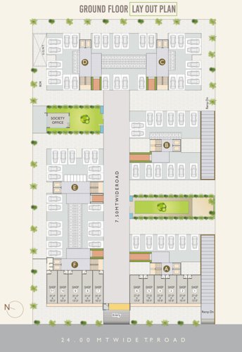  siddhi-greens Block A, Block B, Block C, Block D, Block E, Block F  Cluster Plan for ground Floor