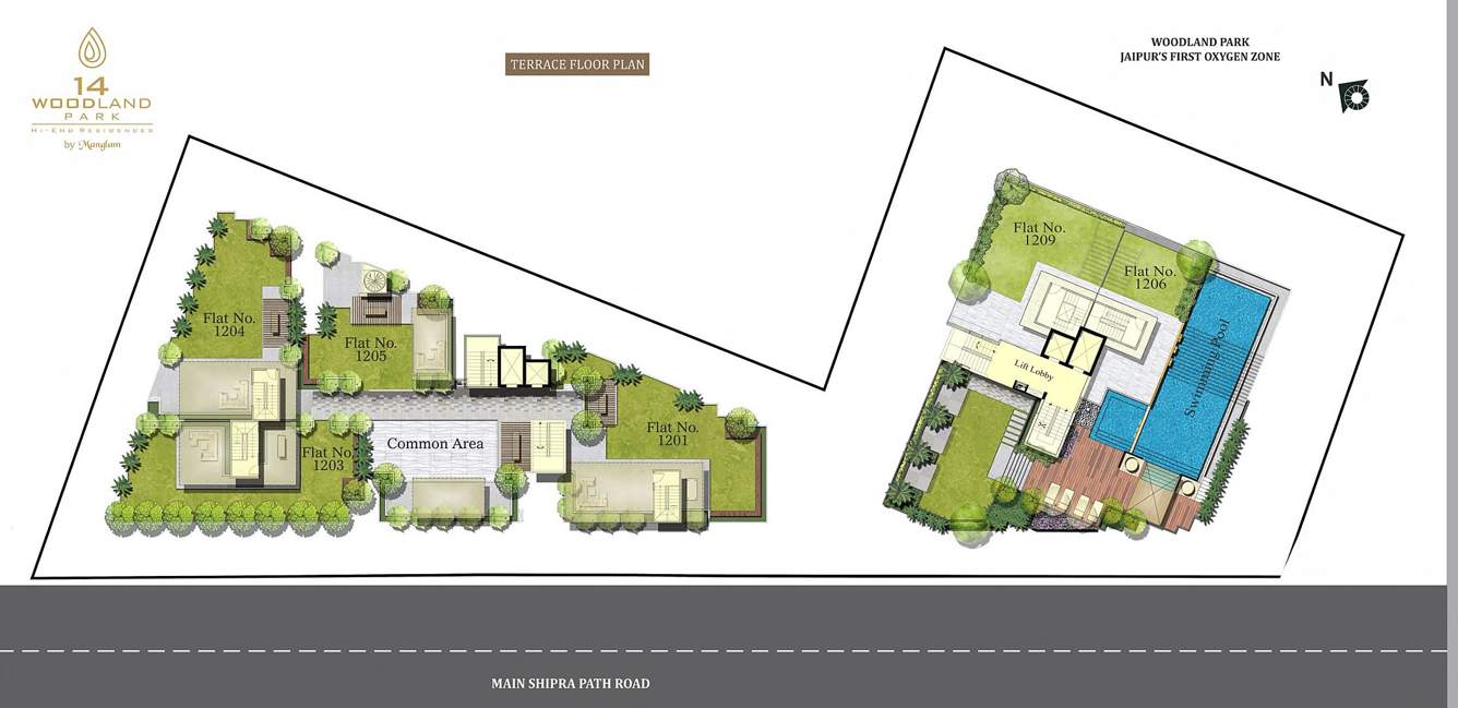  14 woodland park Cluster Plan For Terrace Floor