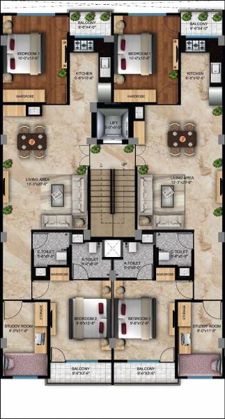  sky-villas Cluster Plan