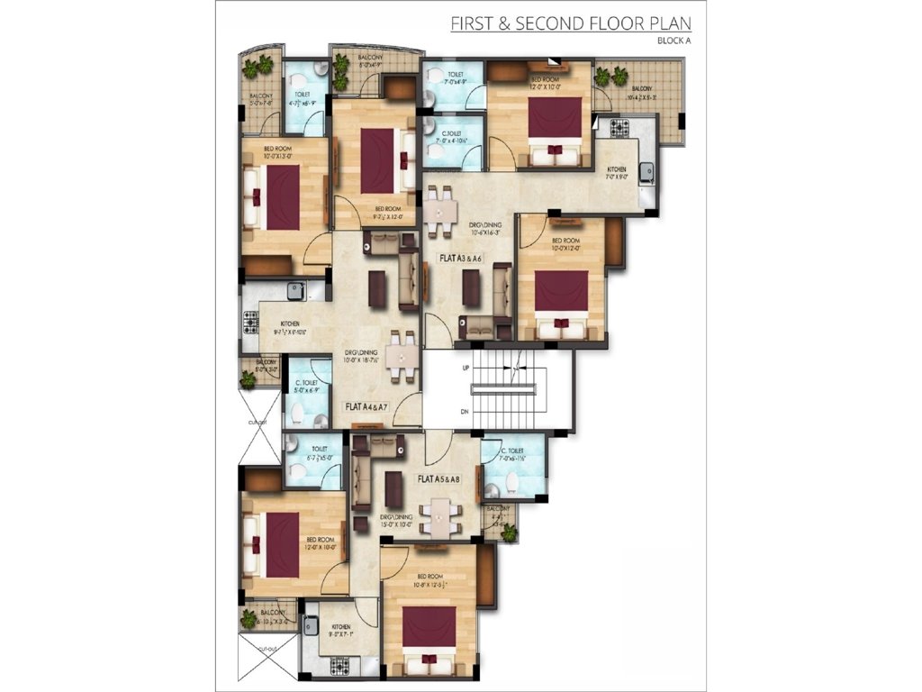  sunrise Block A Cluster Plan from 1st to 2nd Floor