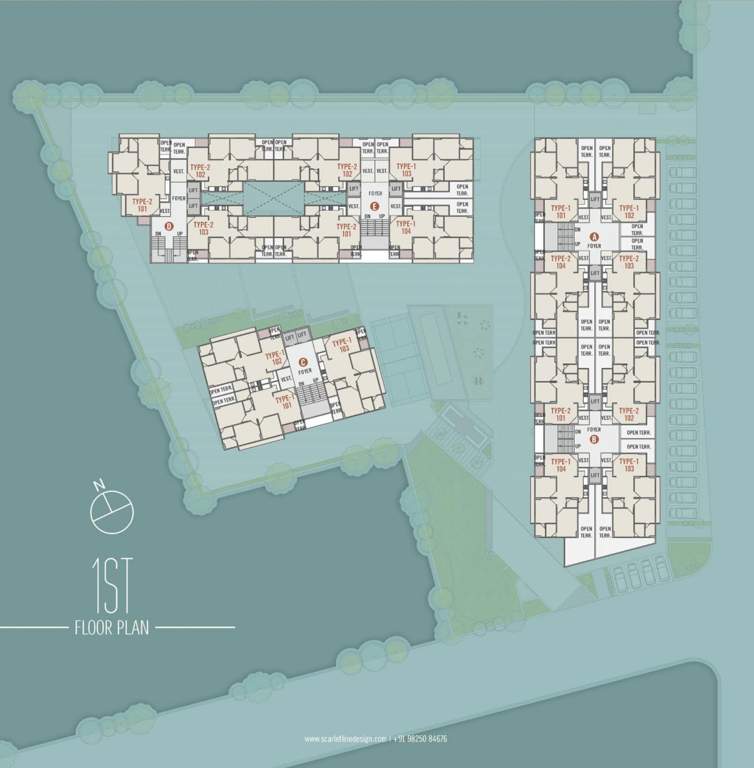  pearl 167 Block A, B, C, D & E Cluster Plan for 1st Floor