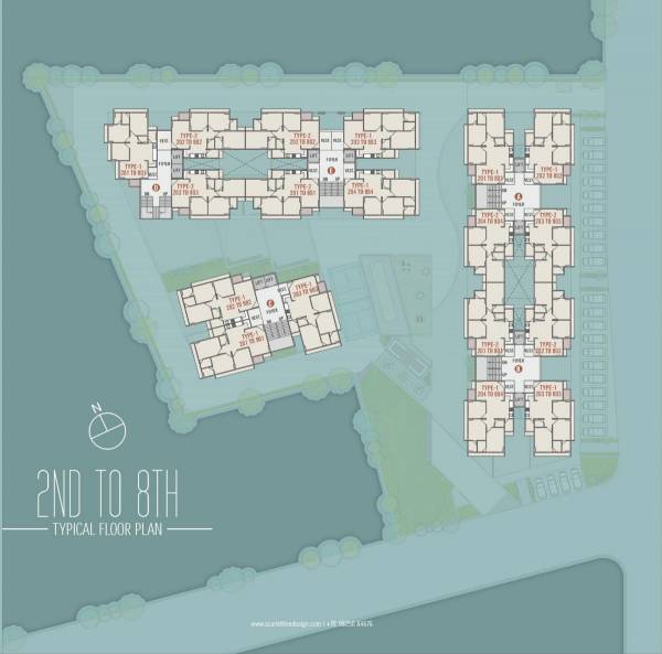  pearl-167 Block A, B, C, D & E Cluster Plan from 2nd to 8th Floor