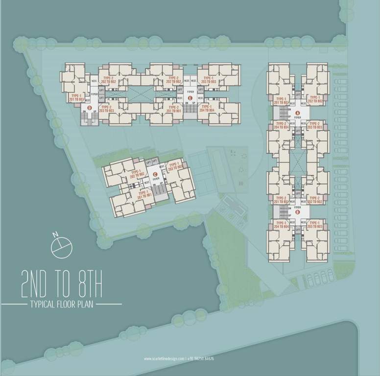  pearl 167 Block A, B, C, D & E Cluster Plan from 2nd to 8th Floor