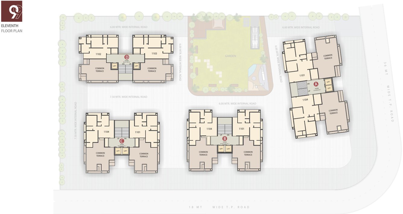  antaliya 99 Block A, B, C & D Cluster Plan for 11th Floor