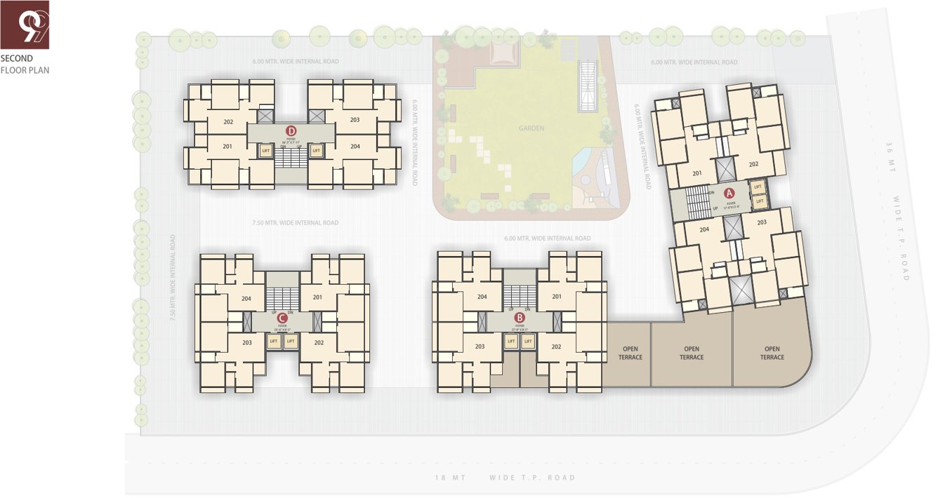  antaliya 99 Block A, B, C & D Cluster Plan for 2nd Floor