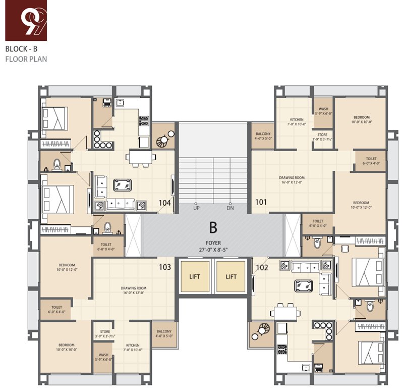  antaliya 99 Block B Cluster Plan From 1st To 11th Floor