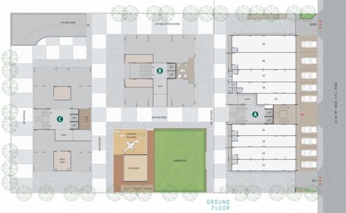  swastik-greens Block A, Block B, Block C And Block D Cluster Plan for ground Floor