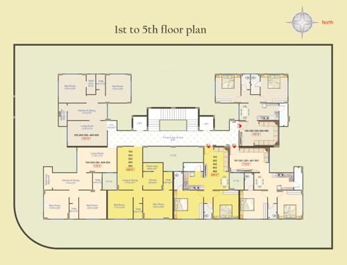 Shlok Heights Cluster Plan from 1st to 5th Floor shlok-heights Shlok Heights Cluster Plan from 1st to 5th Floor