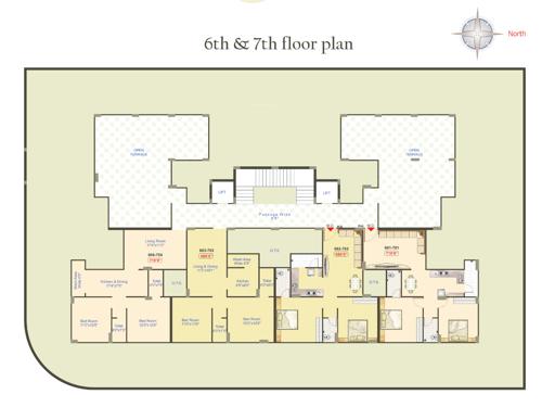 Shlok Heights Cluster Plan from 6th to 7th Floor shlok-heights Shlok Heights Cluster Plan from 6th to 7th Floor