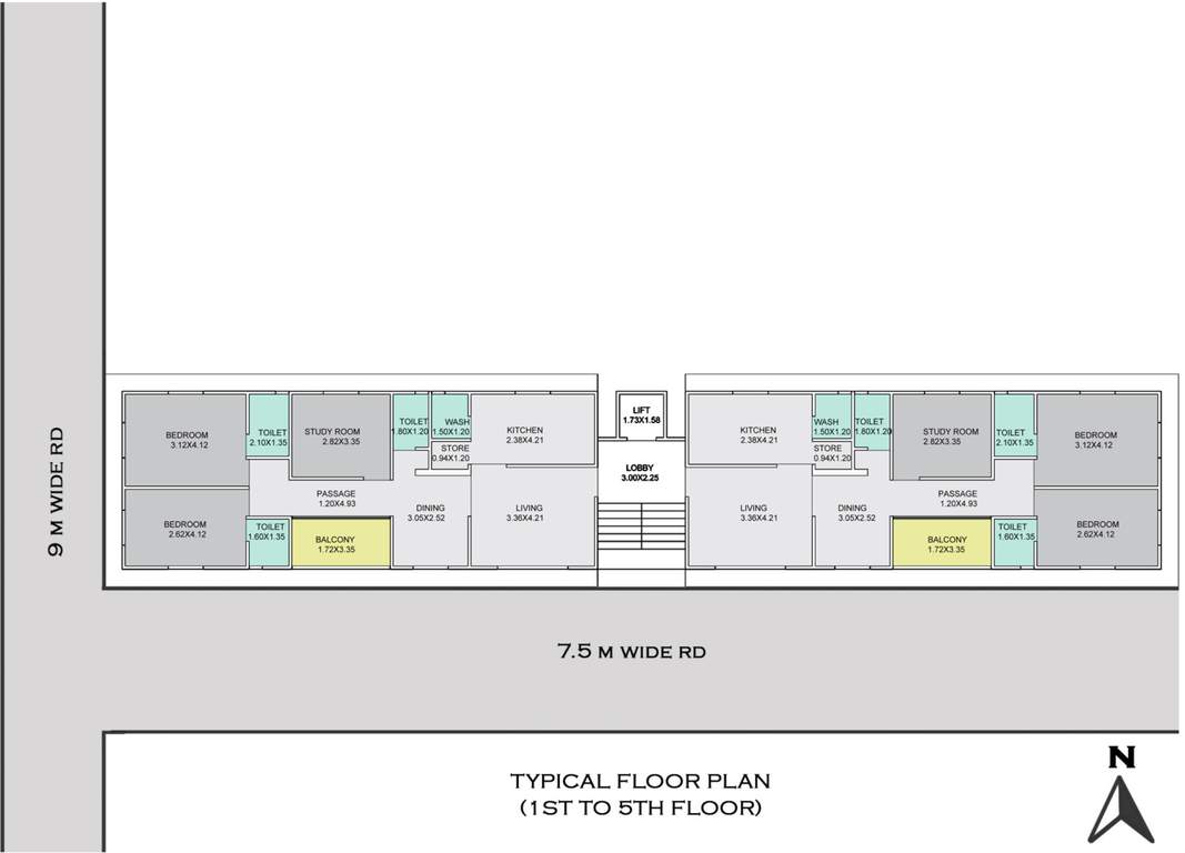 avyaay Avyaay Cluster Plan from 1st to 5th Floor