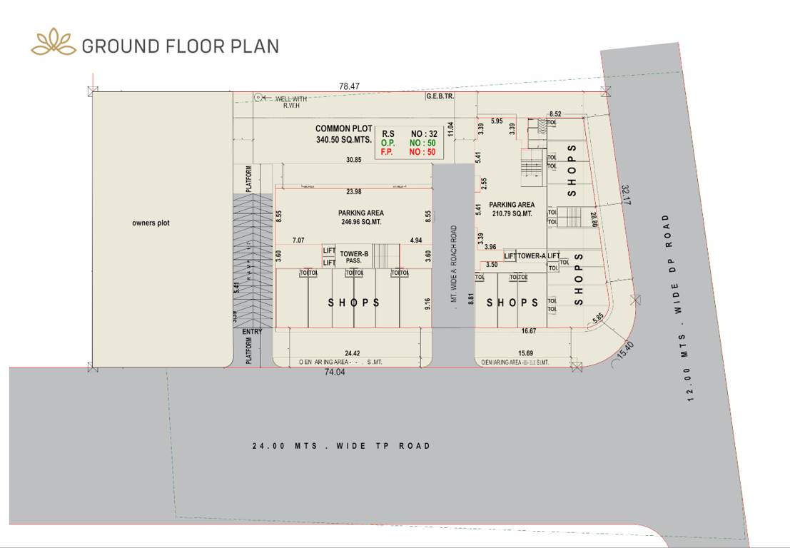 vraj residency Tower A & B Cluster Plan for ground Floor