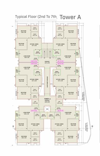  vraj-residency Tower A Cluster Plan from 2nd to 7th Floor
