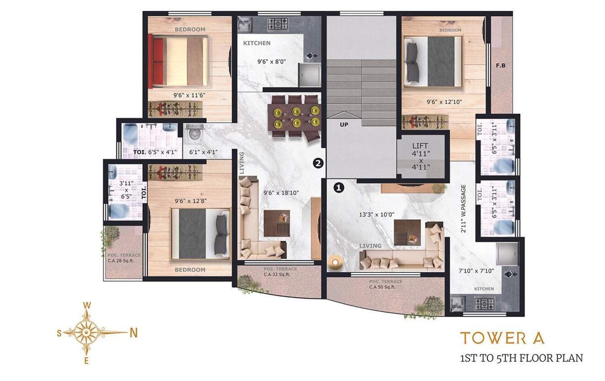  callisto Building No 1 Cluster Plan From 1st To 5th Floor