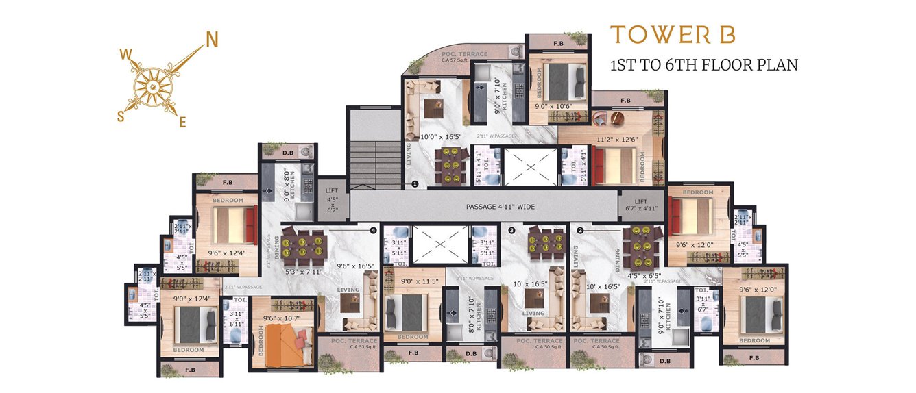  callisto Building No 2 Cluster Plan From 1st To 6th Floor