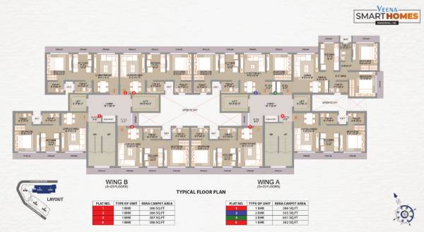  veena-smart-homes Wing B - Building 2 Cluster Plan