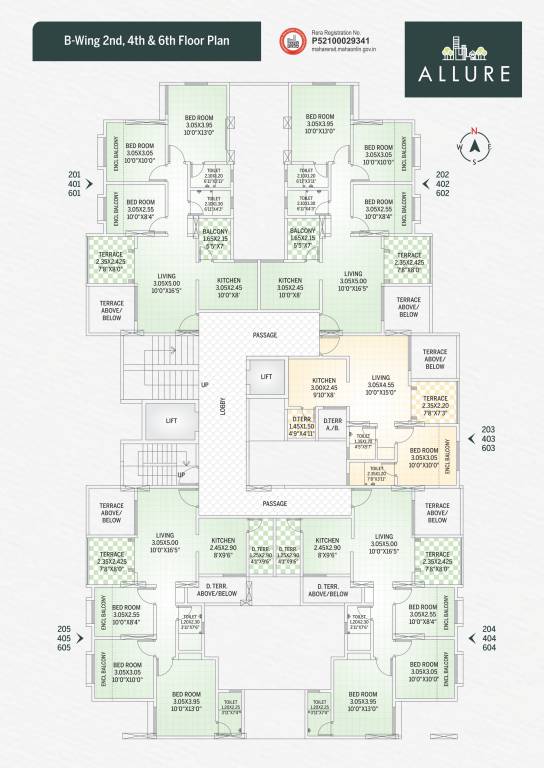  allure Allure Wing B Cluster Plan For Even Floor