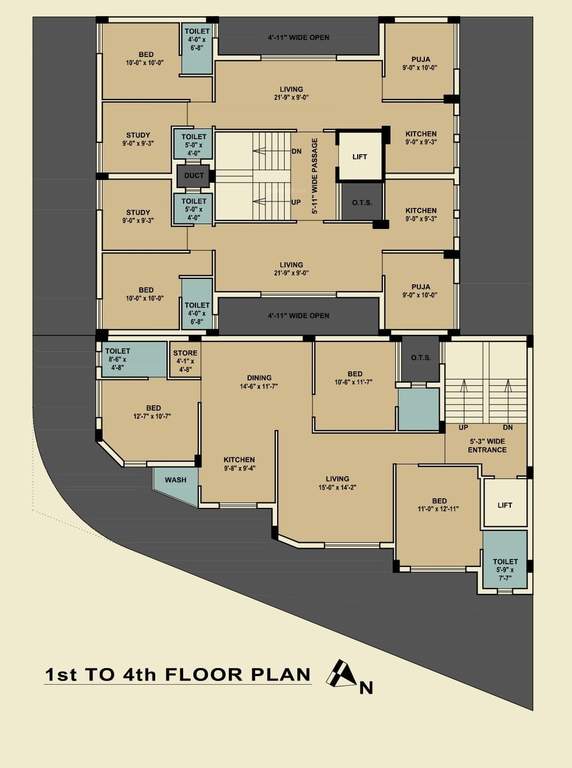  luxuria 1 and 2 Block 1 Cluster Plan from 1st to 4th Floor