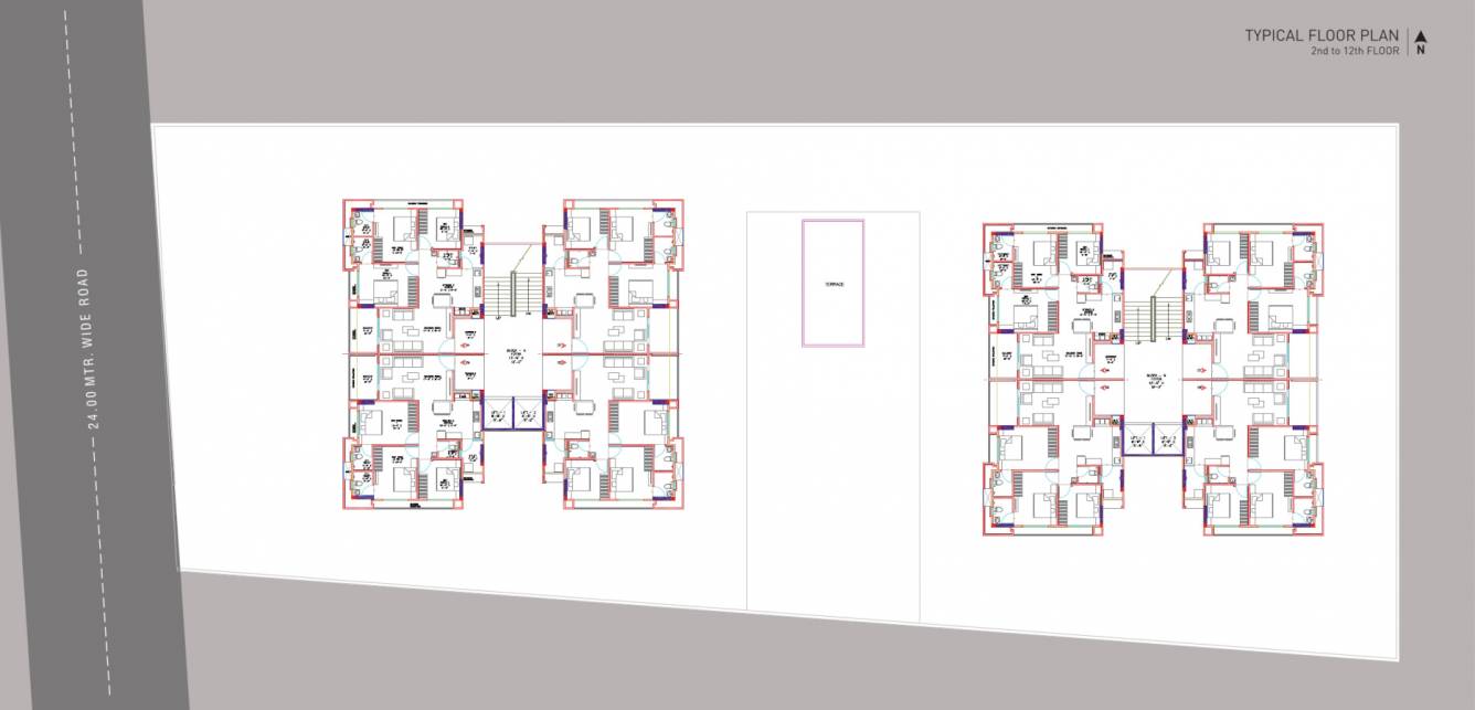  aatishya 100 Block A & B Cluster Plan from 2nd to 12th Floor
