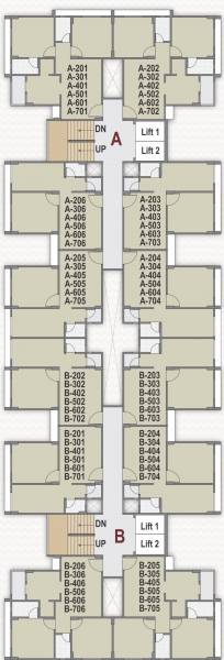  ganesh-vatika Tower A & B Cluster Plan from 1st to 7th Floor
